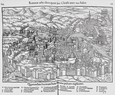 Città di Roma, c.1550 da Sebastian Munster